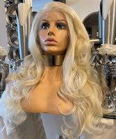 Blonde human hair wig blend Wig Blonde Lace Front Wig