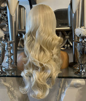 Blonde human hair wig blend Wig Blonde Lace Front Wig