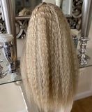 Blonde Lace Front Wig Transparent Lace Front Wig Curly Afro Wavy Wig Curls Diva
