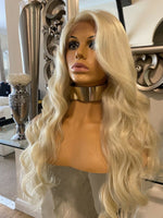human hair wig blend Wig ombre lace front Wig Blonde Wig Bleach Blonde Lace Wig - Celebrity Hair UK