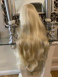 human hair wig blend ombre lace front Wig Blonde Wig Lace Wig Bleach Blond Wig - Celebrity Hair UK