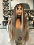 blonde human hair Blend Lace Front Wig Face Framing Chestnut Blonde 360 Wig - Celebrity Hair UK