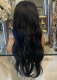 Black Human Hair Blended Lace Front Wig Wavy Wig Black Wig Kim K Wig Curly Wig - Celebrity Hair UK