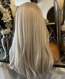 Ice Unit - Platinum Blonde Lace Front Wig Silver Wig  Grey Centre Part Natural Lace Wig