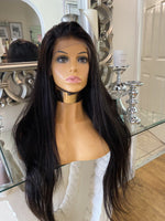 100% Human hair Hair Wig Lace Front Wig Black Colour 1b 250 Density 32 Inch Wig