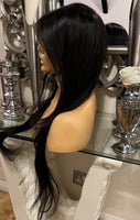 100% Human hair Hair Lace Front Wig Black Colour 1b 120 Natural 24 Inch Lace Wig