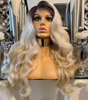 Strawberry Blonde Lace Front Wig Side Part Body Wave Transparent Lace  Wig