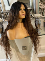 Red Lace Front Wig Wavy Centre Part Wig Auburn Wig Curly Wig Afro Curl Wig - Celebrity Hair UK