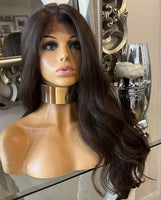 Natural Chocolate Brown Human hair blend mix
