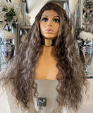 blonde human hair Blend Lace Front wig Ombré Wig Centre Part Brown Lace Wig - Celebrity Hair UK