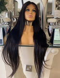 100% Human hair Hair Wig Lace Front Wig Black Colour 1b 250 Density 32 Inch Wig