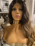 SARAH-blonde human hair Blend Lace Front Wig Centre Part Brown Wig Celebrity Hair UK - Celebrity Hair UK