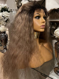 blonde Lace Front Wig Afro Wig Curly Afro Blonde Centre Part Lace Front Wig