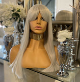 blonde Fringe Wig Lace front Wig Bangs Wig Fringe Wig Silver Wig Grey - Celebrity Hair UK