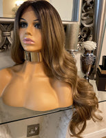 Auburn Lace Front Wig  Natural Density Red Chestnut Wig Human Hair Blend