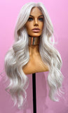 Curly Lace Front  Silver Wig  Grey Lightweight Natural Wig