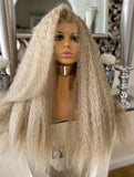 Blonde Lace Front Wig Transparent Lace Front Wig Curly Afro Wavy Wig Curls Diva