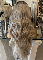 Creamy Ash Blonde Lace Front Wig Wavy Wig