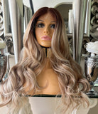 Transparent Lace Wig Golden Blonde Chestnut Brown