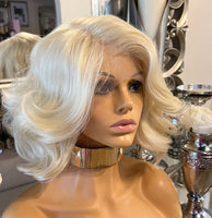 blonde lace front Wig Transparent Lace Wig Bob Wig Short Bob Side Lace Part Wig