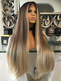 blonde human hair Blend Lace Front Wig Face Framing Chestnut Blonde 360 Wig - Celebrity Hair UK