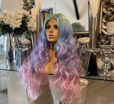 Rainbow centre part silk top wig absolutely beautiful body wave