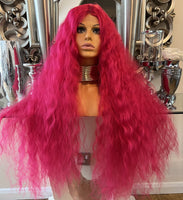 HOT pink Bohemian summer wig