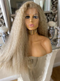 Blonde Lace Front Wig Transparent Lace Front Wig Curly Afro Wavy Wig Curls Diva