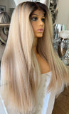 Blonde Human Hair Blend Lace Wig Golden Blonde Chestnut Blonde Lace Front Wig