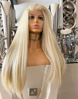 Blonde Lace Front Human Hair Blend Wig Blonde Lace Front Wig Transparent Lace