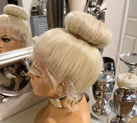 Blonde Lace Front Wig Transparent Lace Bun 360 Lace Front Wig 360 Bun Lace Wig