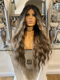 Beyoncé Nenil Centre Part Curly Brown Wig Blonde Face Framing