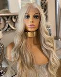Blonde Lace Front Wig Transparent Lace Wig Wavy Blonde Wig Centre Part Lace Wig