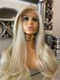 human hair wig blend ombre lace front Wig Blonde Wig Lace Wig Bleach Blond Wig - Celebrity Hair UK