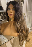 SARAH-blonde human hair Blend Lace Front Wig Centre Part Brown Wig Celebrity Hair UK - Celebrity Hair UK