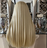 Blonde Lace Front Human Hair Blend Wig Blonde Lace Front Wig Transparent Lace