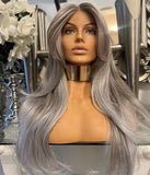 Mandy- Grey Lace Front Wig 180 Density Luxury Hair Grey Wig