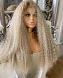 Blonde Lace Front Wig Transparent Lace Front Wig Curly Afro Wavy Wig Curls Diva