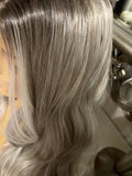Platinum blonde/grey face framing unit