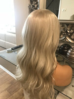blonde human hair Blend wig Blonde Wig lace front Wig Blonde Wavy Wig Blonde 360 - Celebrity Hair UK